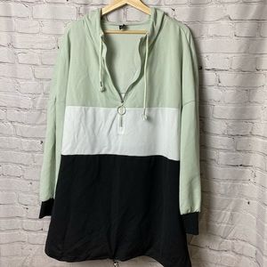 Shein Curve, Thin Color Block Hoodie • Size 4X (fits like a 2X or 3X)